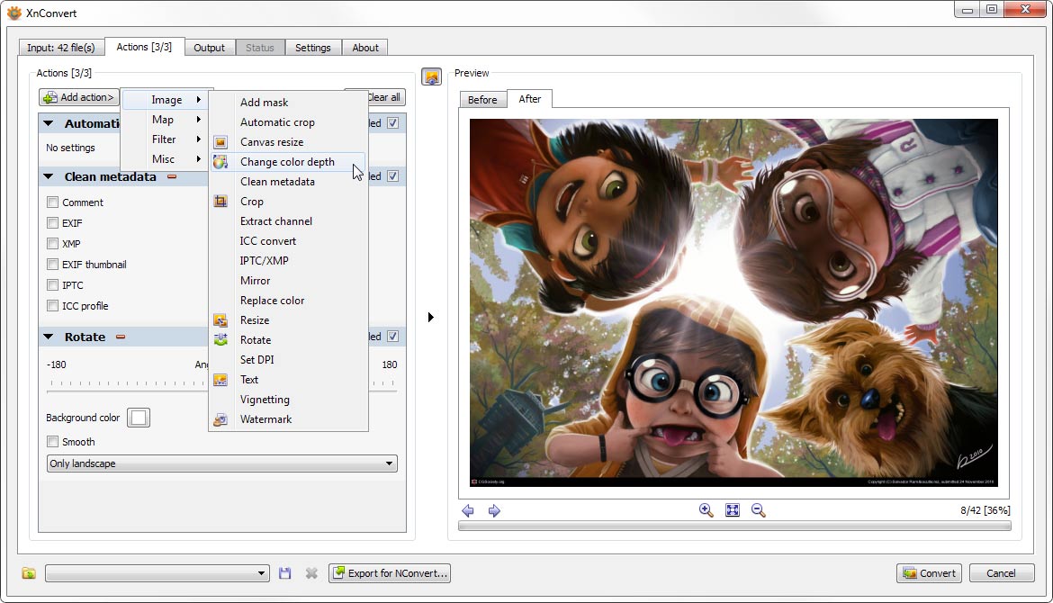 โปรแกรมแปลงไฟล์ภาพ XnConvert